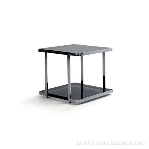 Square Glass Coffee Table with Chrome Frame (TT-GQ60)